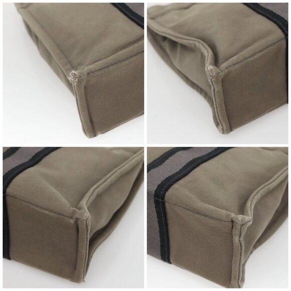 HERMES Fourre Tout PM Hand Bag Canvas Gray Navy Auth 136396 - Picture 16 of 16